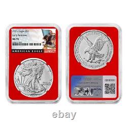 Presale 2025 $1 American Silver Eagle 3pc Set NGC MS70 ER Black Label Red W