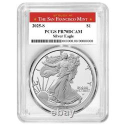 Presale 2025-S $1 1-oz Proof American Silver Eagle PCGS PR70DCAM San