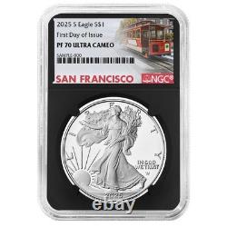 Presale 2025-S Proof $1 American Silver Eagle NGC PF70UC FDI Trolley Label