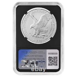 Presale 2025-W Burnished $1 American Silver Eagle NGC MS70 ER Black Label R