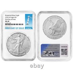 Presale 2025-W Burnished $1 American Silver Eagle NGC MS70 FDI First Label