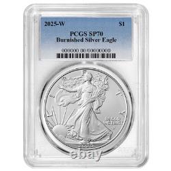Presale 2025-W Burnished $1 American Silver Eagle PCGS SP70 Blue Label