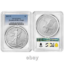 Presale 2025-W Burnished $1 American Silver Eagle PCGS SP70 Blue Label