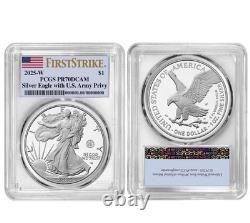Presale 2025-W Proof $1 American Silver Eagle Army Privy PCGS PR70DCAM FS F