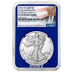 Presale 2025-W Proof $1 American Silver Eagle Congratulations Set NGC PF70U