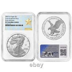 Presale 2025-W Proof $1 American Silver Eagle Laser Beam Privy NGC PF70UC E