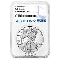 Presale 2025-W Proof $1 American Silver Eagle NGC PF69UC ER Blue Label