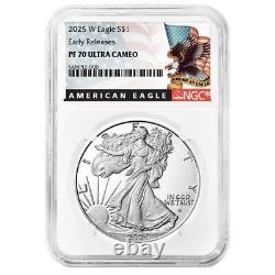 Presale 2025-W Proof $1 American Silver Eagle NGC PF70UC ER Black Label