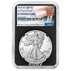 Presale 2025-W Proof $1 American Silver Eagle NGC PF70UC FDI Trump Label Re