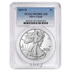 Presale 2025-W Proof $1 American Silver Eagle PCGS PR70DCAM Blue Label