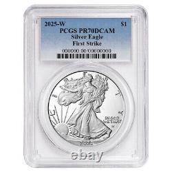 Presale 2025-W Proof $1 American Silver Eagle PCGS PR70DCAM FS Blue Label
