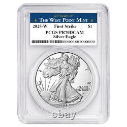 Presale 2025-W Proof $1 American Silver Eagle PCGS PR70DCAM FS West Point L