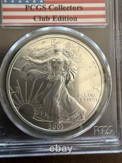 RARE ERROR COIN 2003 PCGS MS68 Collectors Club Edition American Silver Eagle