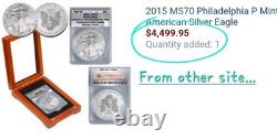 RARE, LOWEST MINT! 2015 P SILVER EAGLE COINS Read description