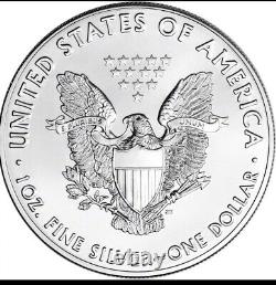 Random Date American Silver Eagle (1 oz) $1 BU Five 5 Coins