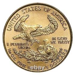Random Year $5 1/10 oz American Gold Eagle Uncirculated Coin BU
