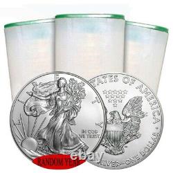 Random Year Roll of 20 1 oz American 999 Fine Silver Eagle $1 Coin BU