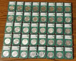 Rare 1986- 2019 American Silver $1 Eagles From Us Mint Sealed Boxes -40 Coin Set