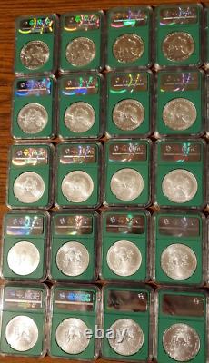 Rare 1986- 2019 American Silver $1 Eagles From Us Mint Sealed Boxes -40 Coin Set