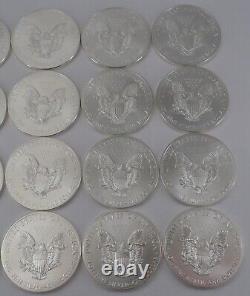 Roll 2015 $1 Uncirculated. 999 1 Oz Silver American Eagle Coin 20 Coins #6967