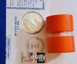 Roll 20 plus 1 BU 1986 American Silver Eagle 21 Coins Orange Tube $1 U. S. Mint