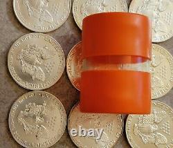 Roll 20 plus 1 BU 1986 American Silver Eagle 21 Coins Orange Tube $1 U. S. Mint