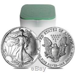 Roll of 20 1987 1 oz Silver American Eagle $1 Coin BU (Lot, Tube of 20)