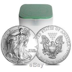Roll of 20 2001 1 oz Silver American Eagle $1 Coin BU (Lot, Tube of 20)