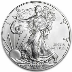 Roll of 20 2015 1 oz. 999 Fine American Silver Eagle BU Coins in Mint Tube