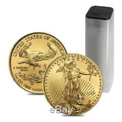Roll of 50 2019 1/10 oz Gold American Eagle $5 Coin BU (Lot, Tube of 50)