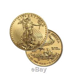Roll of 50 Gold 2019 Gold 1/10 oz American Eagle $5 US Mint Gold Eagle Coins