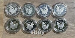 Run of 38- 1986-2023 U. S. Silver American Eagle Proof Complete Set Missing 2009