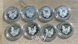 Run of 38- 1986-2023 U. S. Silver American Eagle Proof Complete Set Missing 2009