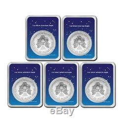 SPECIAL PRICE! 2019 1oz Silver American Eagle Holiday Trees Lot of 5