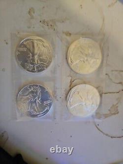 Set Of 4 Silver Eagle Silver Coin 1oz Silver Coins Proof Condition