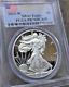 Silver American Eagle-west Point Mint-pcgs-fs-pr70dcam-slabed Us Flag Blue Label