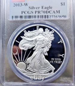 Silver American Eagle-West Point Mint-PCGS-FS-PR70DCAM-Slabed US Flag Blue Label