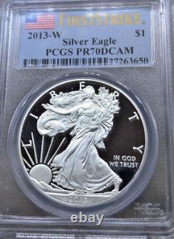 Silver American Eagle-West Point Mint-PCGS-FS-PR70DCAM-Slabed US Flag Blue Label