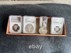 Silver Coin and Bar Lot NGC Certified 1oz Eagle, Kennedy, Barber, Scottsdale