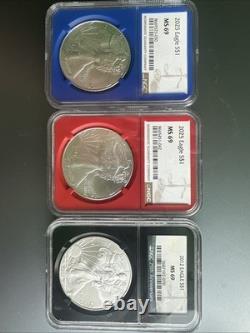 Silver Eagle Coins Lot Of 3 (2025, 2025, 2012)? All MS69