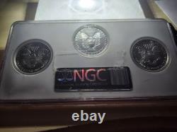 Silver Eagles Ms 69 In 3 Piece Set