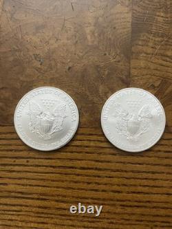 Six Seven 67 American Silver Eagle Set of 2, limited edition and regular