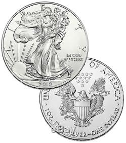Ten 2019 1oz American Silver Eagles Direct From Mint Box (19se)