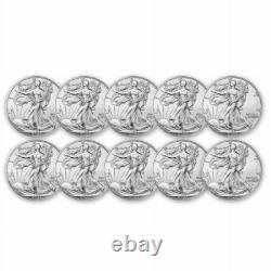 The United States Mint Fine Silver Coins American Silver Eagle 2022 Lot of 10