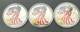Three! 2000 American Silver Eagles? Lady Liberty Painted Design Bu