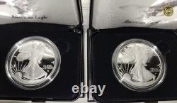 (Two) 2025-S American Eagle One Ounce Silver Proof Coins OGP