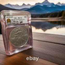 US American Eagle 2015-P 1oz Silver dollar Coin MS70.999 LOW EMERGENCY MINT