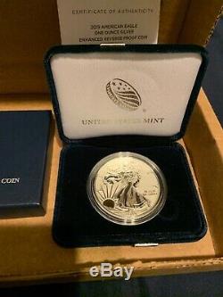 US MINT American Eagle 2019 One Ounce Silver Enhanced Reverse Proof Coin