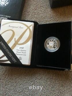 US Mint 1997 Platinum Eagle 1/4 $25 Dollar Bullion Proof Coin Inaugural Issue