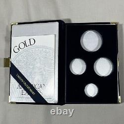 US Mint 1998 American Eagle Gold Proof 4-Coin Set Case Box COA No Coins, Empty